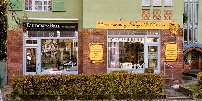 Außenansicht Ladengeschäftes Raumausstattung
Wanger & Pasternack GmbH